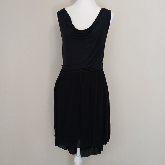 Free People Cowl Neck Sleeveless Two Timer Dress Open Back Black Size Medium - Picture 2 of 11
